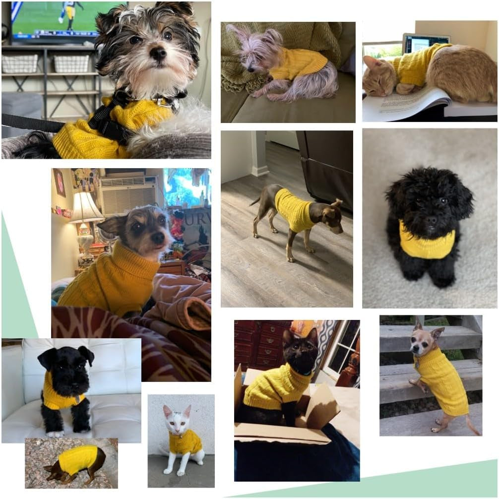 Small Dog Sweaters Knitted Pet Cat Sweater Warm Dog Sweatshirt Dog Winter Clothes Kitten Puppy Sweater